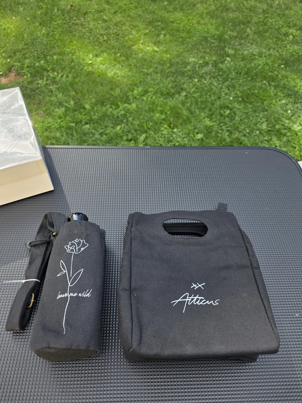 Artisan Black Water Bottle and Matching Lunch Bag
